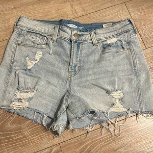 boyfriend mid rise jean shorts